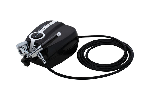 Airbrush Compressor Kit with Larger 7ml cup, inline Moisture Trap, & 5 Speed
