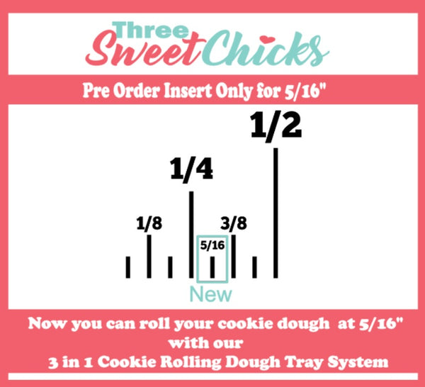 3 in 1 Cookie Rolling Dough Tray System Roll at 1/2", 3/8", 1/4"